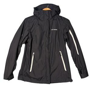 Columbia Rain Jacket Womens S Black Omni-Tech Interchange Hooded Gorpcore Shell
